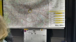 Berlin map and schedule at bus stop